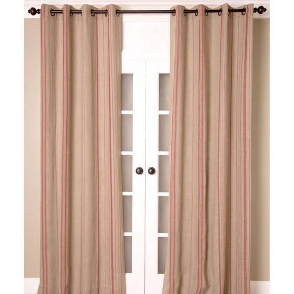RED BARREL STUDIO McKellar Striped Red Taupe Curtain Panel 52 x 108 NEW NIP - Picture 1 of 4